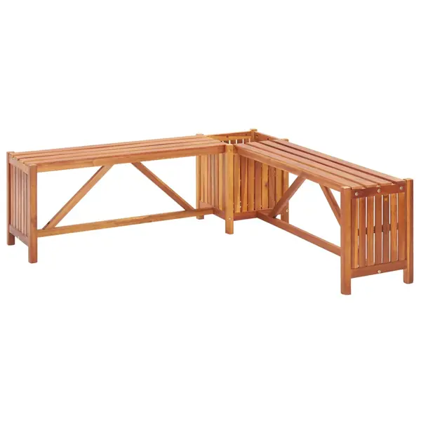 Gossi banca de gradina de colt cu jardiniera, 117x117x40 cm, acacia