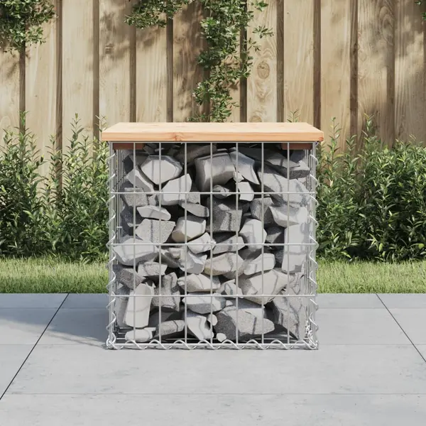 Gossi banca de gradina, design gabion, 43x44x42 cm, lemn masiv de pin