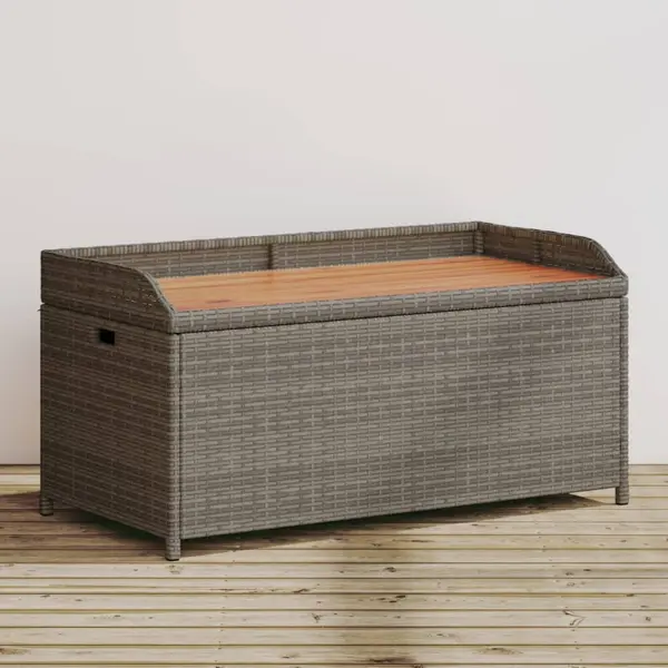 Gossi banca de gradina, gri, 100x50x52 cm, poliratan si lemn acacia
