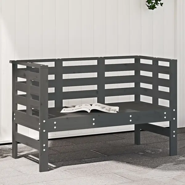 Gossi banca de gradina, gri, 111,5x53x71 cm, lemn masiv de pin