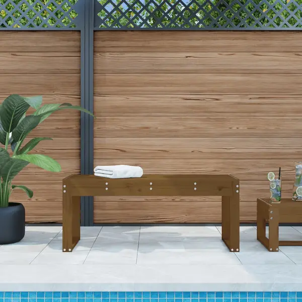 Gossi banca de gradina, maro miere, 110x38x45 cm, lemn masiv de pin