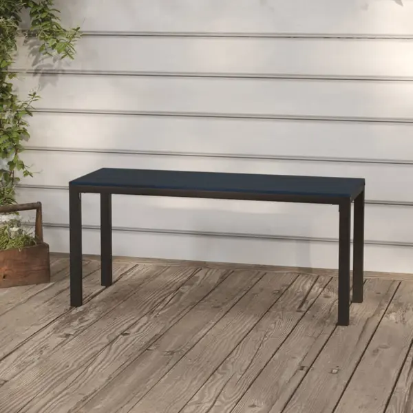 Gossi banca de gradina, negru, 110 cm, otel si wpc