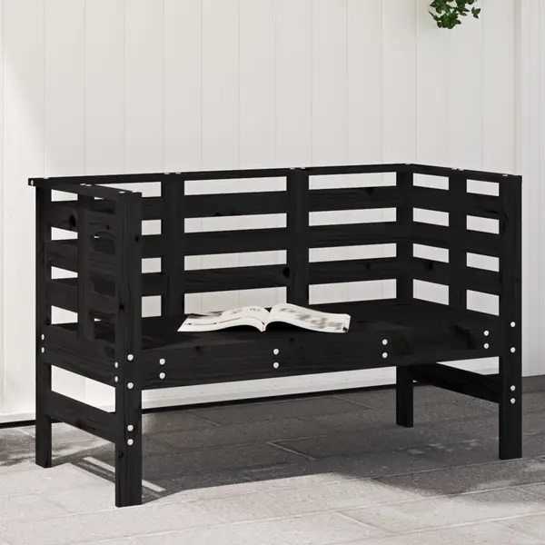 Gossi banca de gradina, negru, 111,5x53x71 cm, lemn masiv de pin