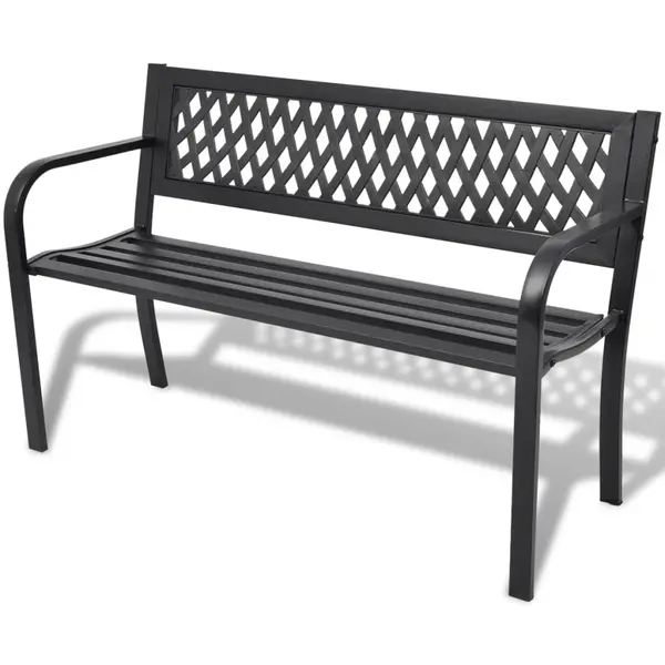 Gossi banca de gradina, negru,118 cm, otel