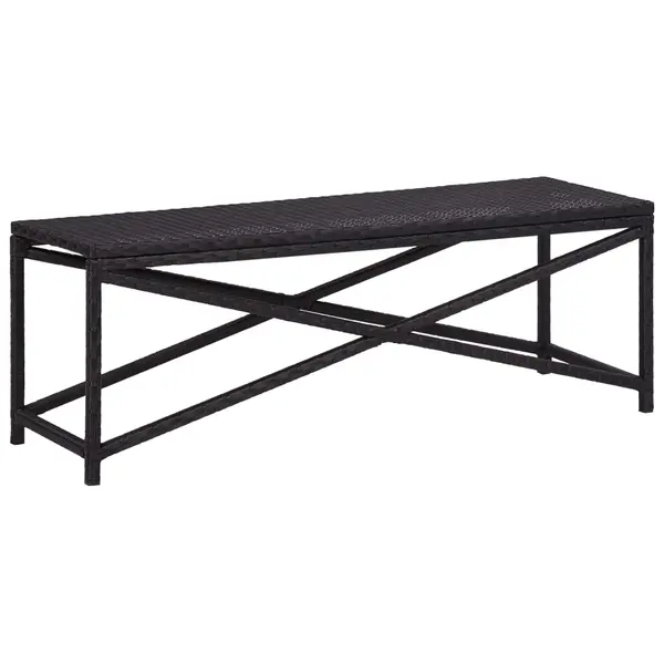 Gossi banca de gradina, negru, 120 cm, poliratan