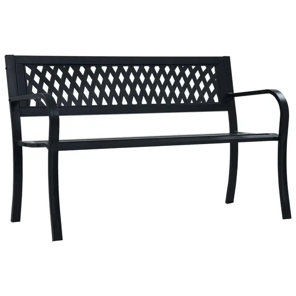 Gossi banca de gradina, negru, 125 cm, otel