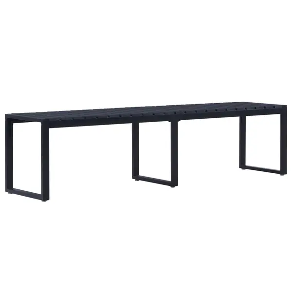 Gossi banca de gradina, negru, 180 cm, placa ps