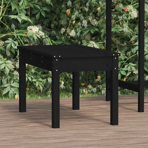 Gossi banca de gradina, negru, 80x44x45 cm, lemn masiv de pin