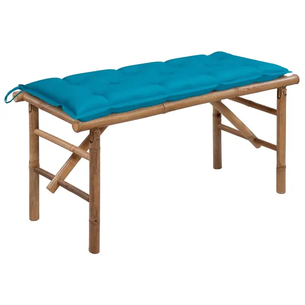 Gossi banca de gradina pliabila cu perna, 118 cm, bambus