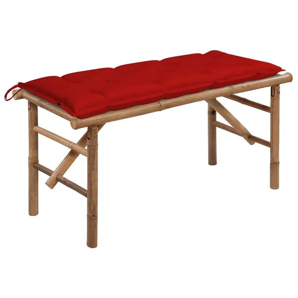 Gossi banca de gradina pliabila cu perna, 118 cm, bambus
