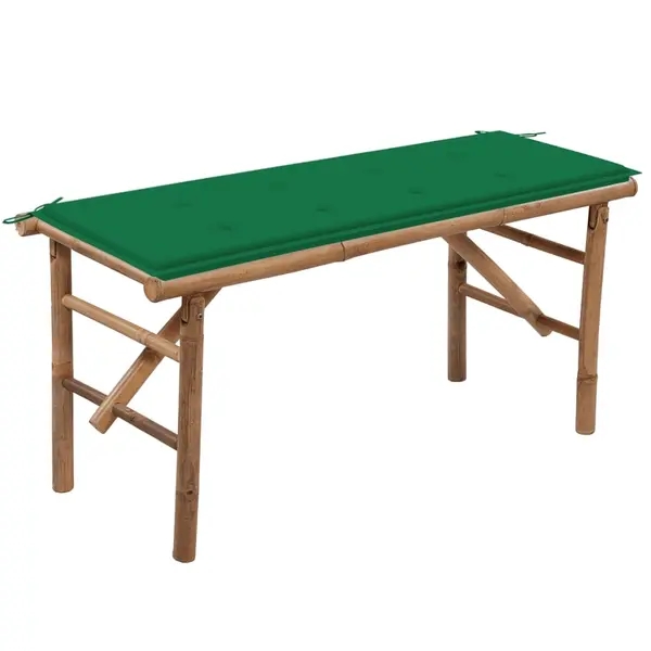Gossi banca de gradina pliabila cu perna, 118 cm, bambus