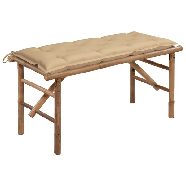 Gossi banca de gradina pliabila cu perna, 118 cm, bambus