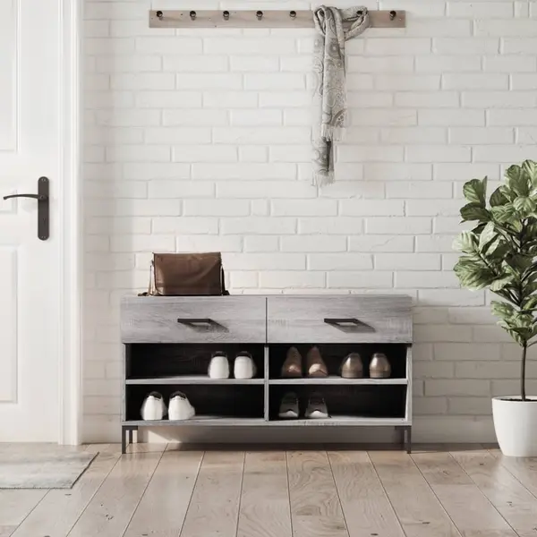 Gossi banca de pantofi, gri sonoma, 102x35x55 cm, lemn prelucrat
