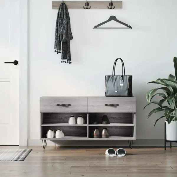 Gossi banca de pantofi, gri sonoma, 102x35x55 cm, lemn prelucrat