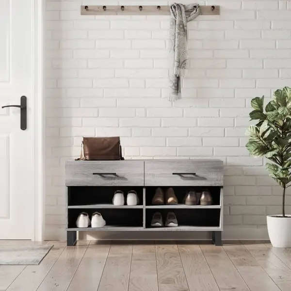 Gossi banca de pantofi, gri sonoma, 102x35x55 cm, lemn prelucrat