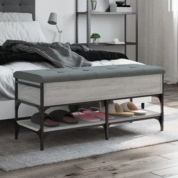 Gossi banca de pantofi, gri sonoma, 102x42x45 cm, lemn prelucrat