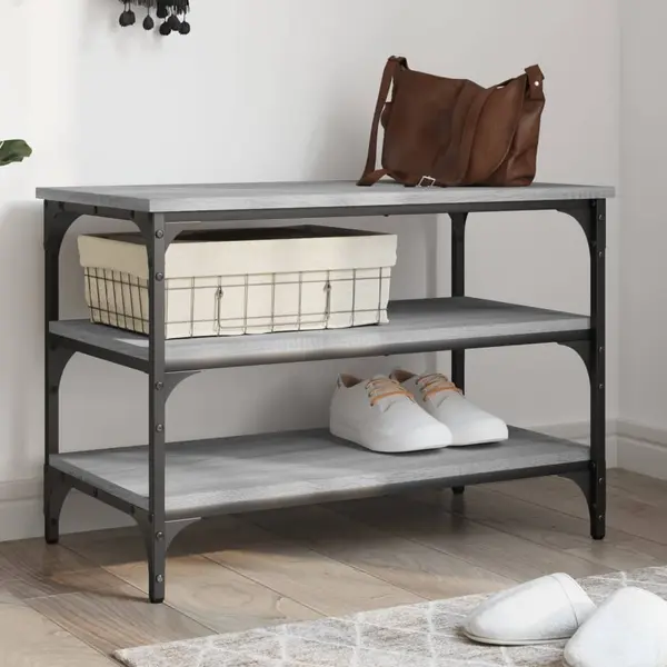 Gossi banca de pantofi, gri sonoma, 70x38,5x49 cm, lemn prelucrat