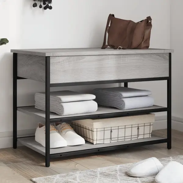 Gossi banca de pantofi, gri sonoma, 70x42,5x50 cm, lemn prelucrat