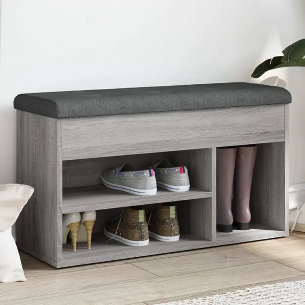 Gossi banca de pantofi, gri sonoma, 82x32x45,5 cm, lemn prelucrat
