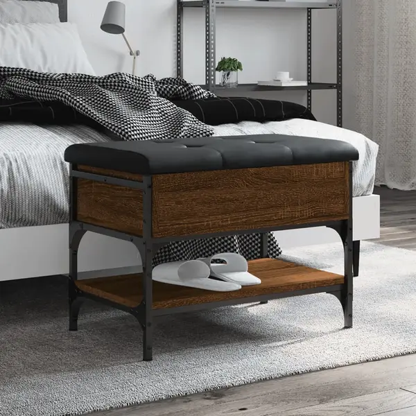 Gossi banca de pantofi, stejar maro, 62x42x45 cm, lemn prelucrat