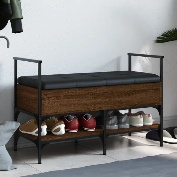 Gossi banca de pantofi, stejar maro, 85,5x42x57,5 cm, lemn prelucrat