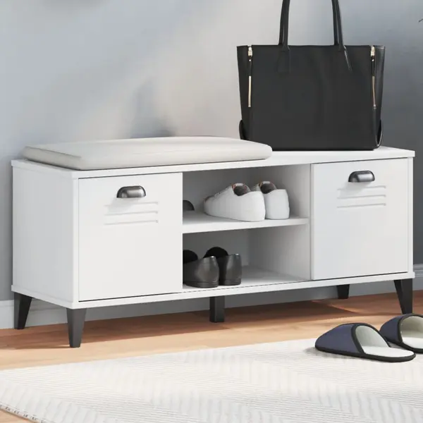 Gossi banca de pantofi „viken”, alb, 106x35x45 cm, lemn prelucrat