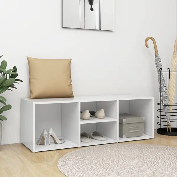Gossi banca depozitare pentru pantofi alb 105x35x35 cm lemn prelucrat