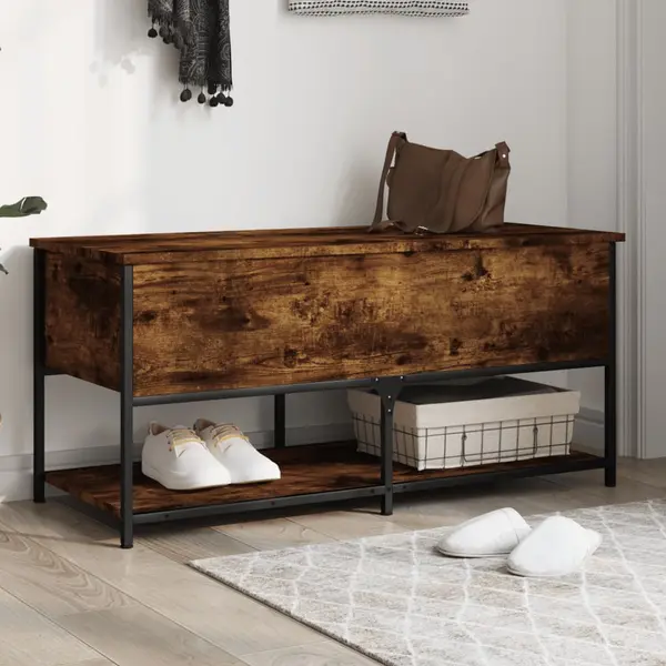 Gossi banca depozitare, stejar fumuriu, 100x42,5x47 cm lemn prelucrat