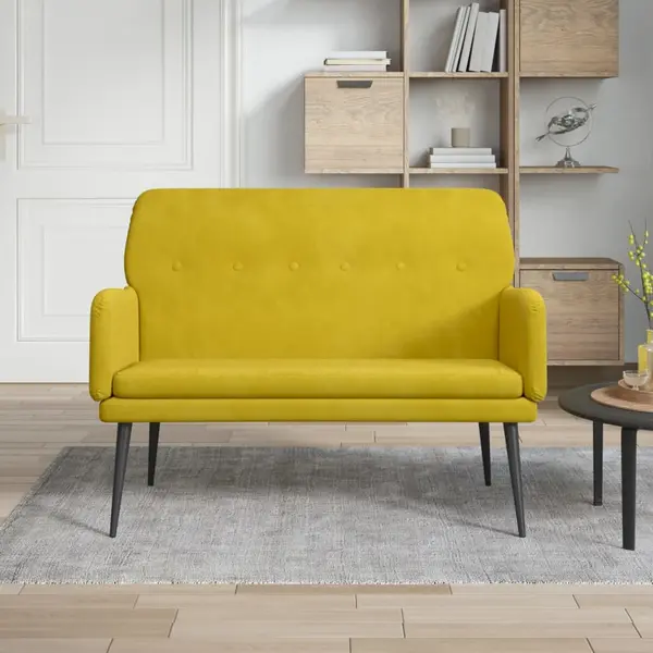 Gossi banca, galben, 108x79x79 cm, catifea