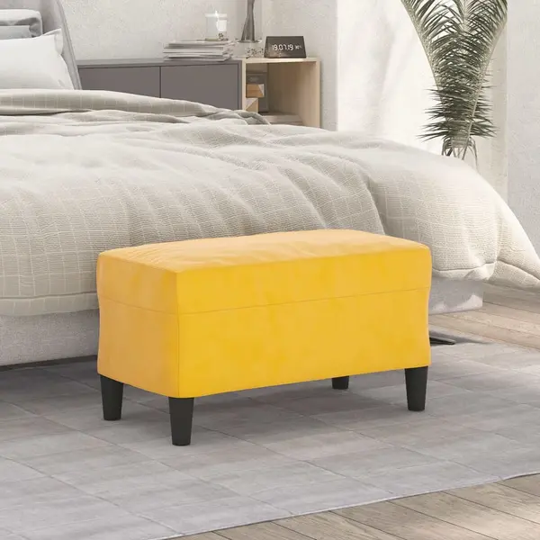 Gossi banca, galben, 70x35x41 cm, catifea