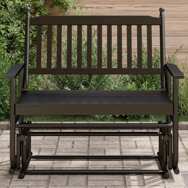 Gossi banca glisanta, negru, 118x70x104,5 cm, lemn masiv de plop