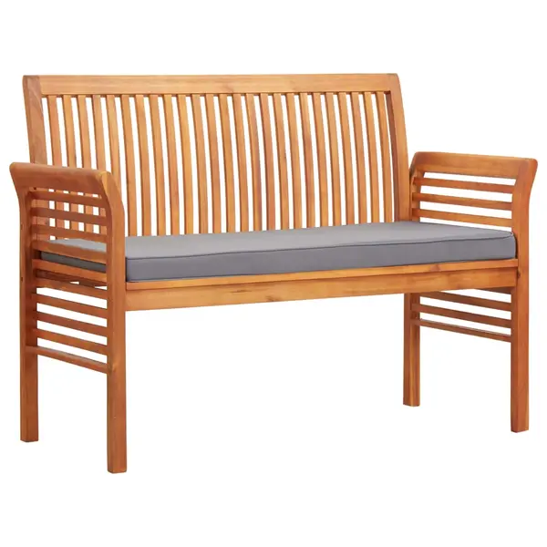 Gossi banca gradina cu 2 locuri & perna, 120 cm, lemn masiv acacia