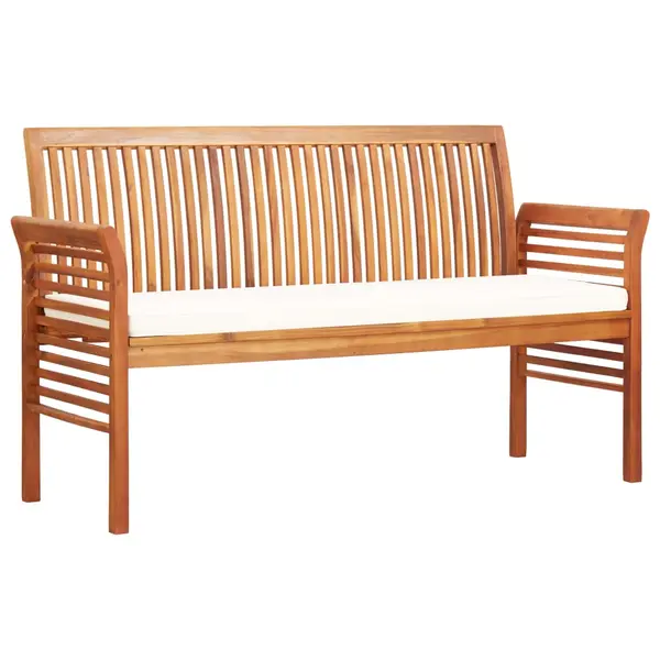 Gossi banca gradina cu 3 locuri & perna, 150 cm, lemn masiv acacia