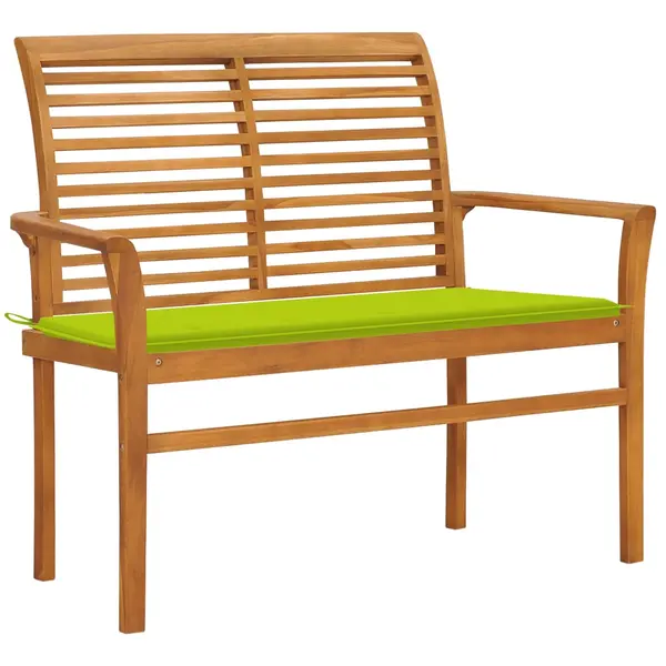 Gossi banca gradina, perna verde, 112 cm, lemn masiv tec