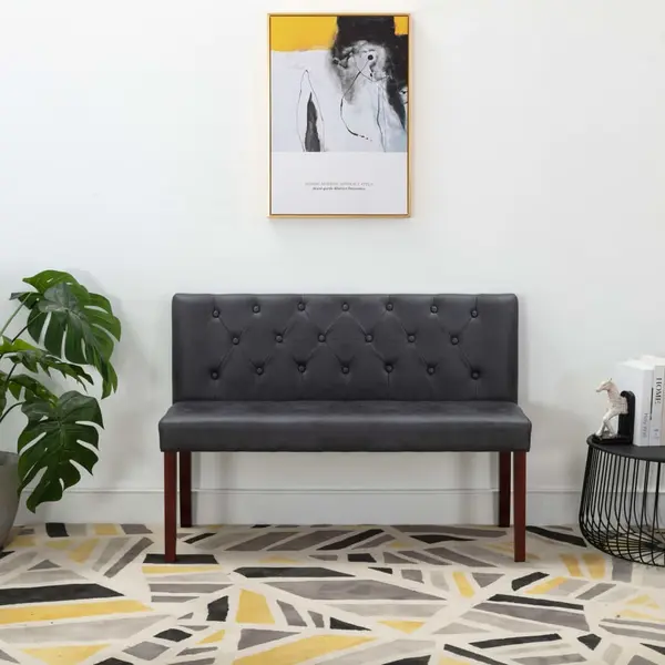 Gossi banca, gri, 120 cm, velur ecologic