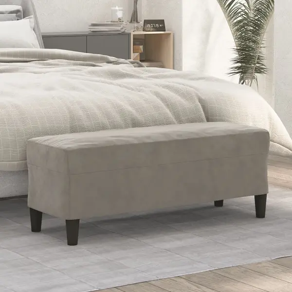 Gossi banca, gri deschis, 100x35x41 cm, catifea