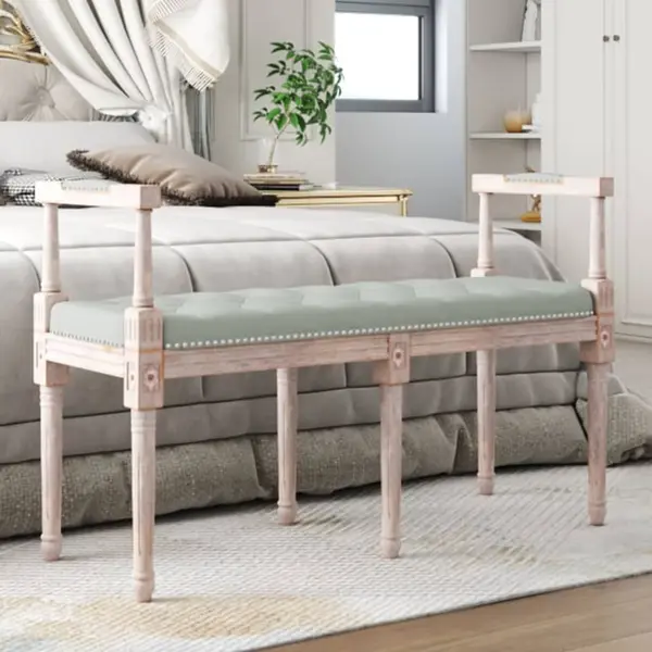 Gossi banca, gri deschis, 110x40x70 cm, catifea