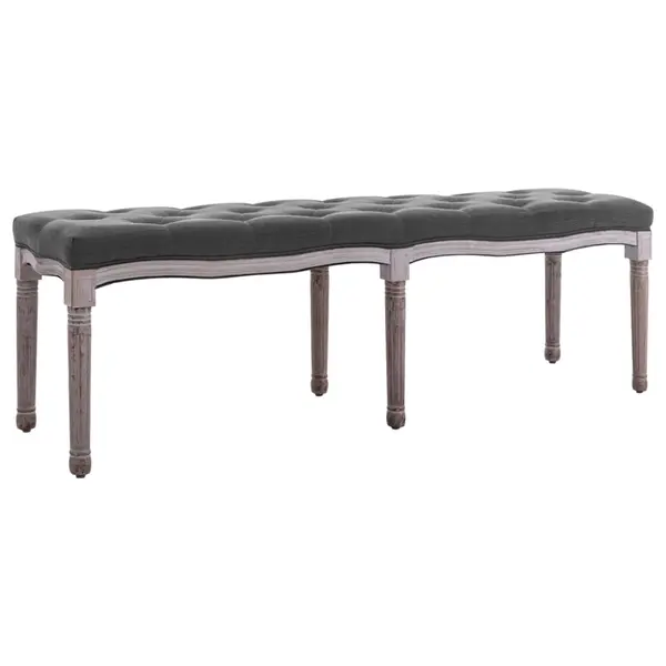 Gossi banca, gri inchis, 150x40x48 cm, panza si lemn masiv