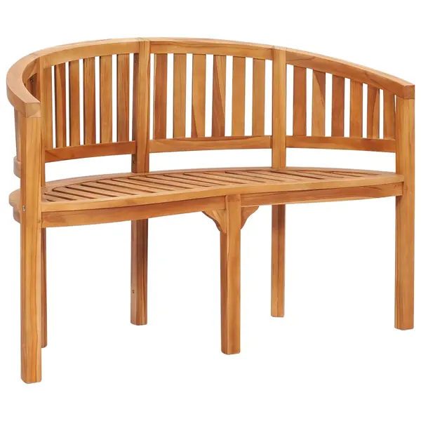 Gossi banca in forma de banana, 120 cm, lemn masiv de tec