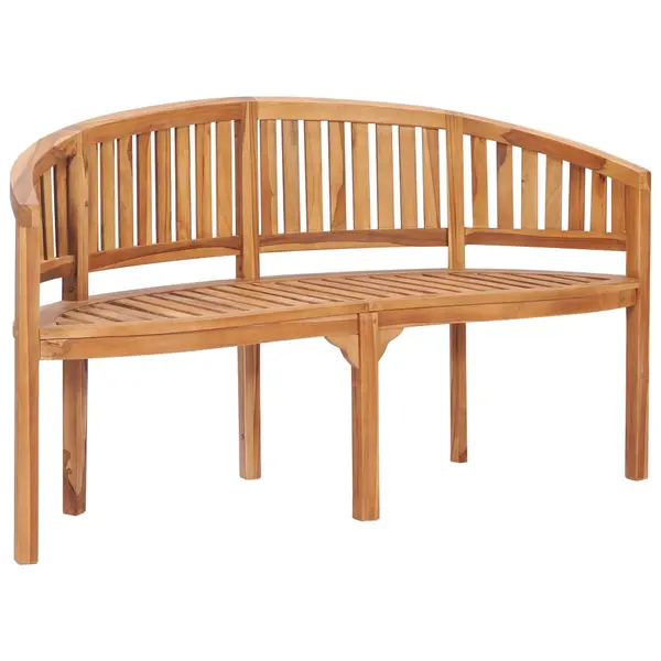 Gossi banca in forma de banana, 151 cm, lemn masiv de tec