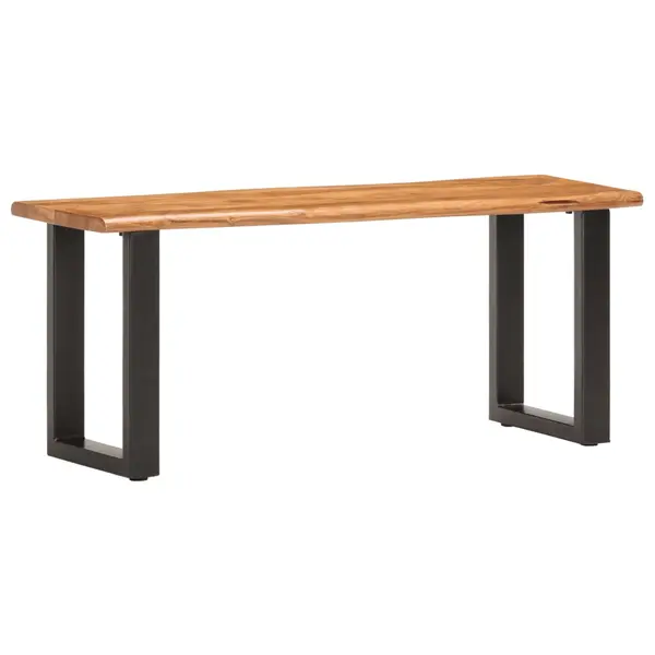 Gossi banca margini naturale, 110 cm, lemn masiv de acacia si otel