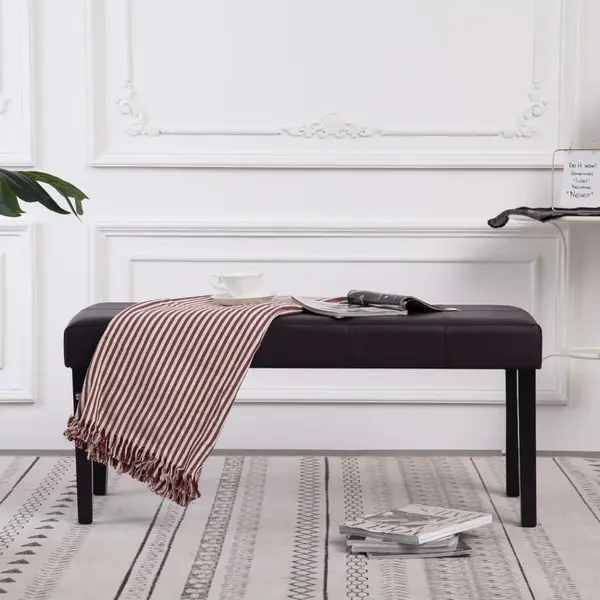 Gossi banca, maro, 106 cm, piele artificiala