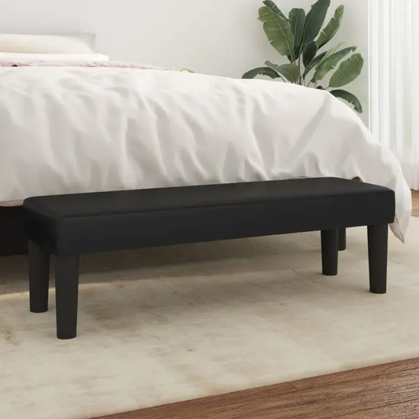 Gossi banca, negru, 100x30x30 cm, piele ecologica