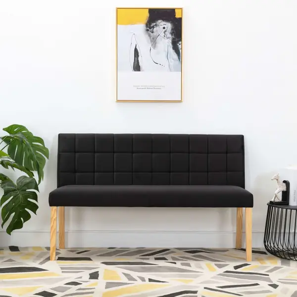 Gossi banca, negru, 140 cm, catifea