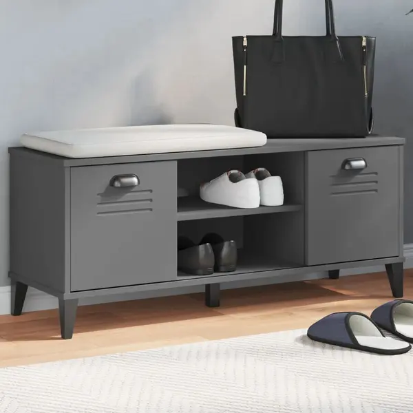 Gossi banca pantofi „viken” gri antracit 106x35x45 cm, lemn prelucrat