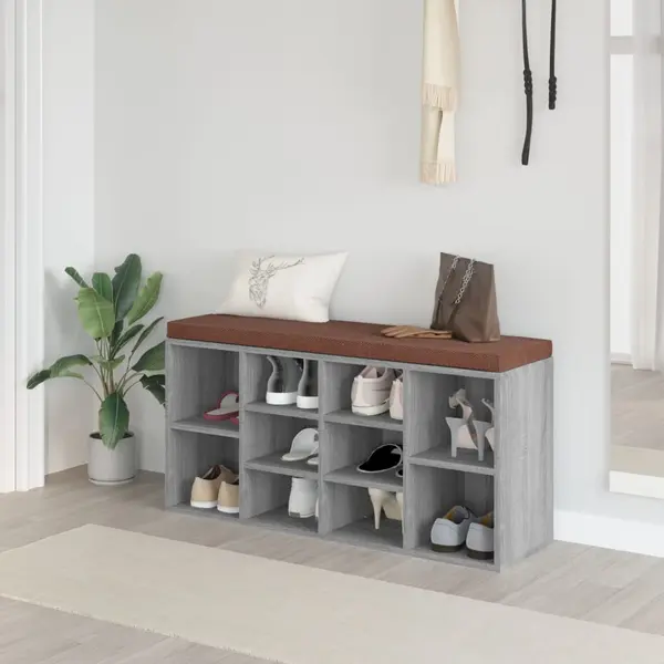 Gossi banca pentru pantofi, gri sonoma, 103x30x48 cm, lemn prelucrat