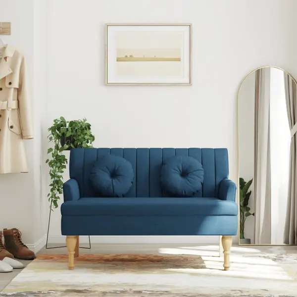 Gossi bancheta cu perne, albastru, 113x64,5x75,5 cm, textil