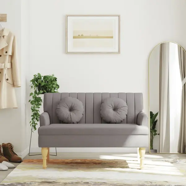 Gossi bancheta cu perne, gri taupe, 113x64,5x75,5 cm, textil