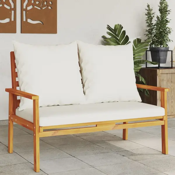 Gossi bancheta de gradina cu perna, 120 cm, lemn masiv de acacia