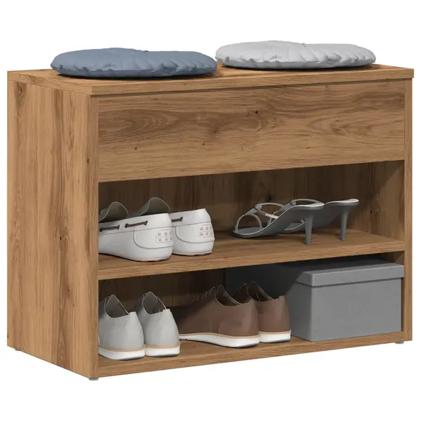 Gossi bancheta pantofar stejar artizanal 60x30x45 cm, lemn prelucrat